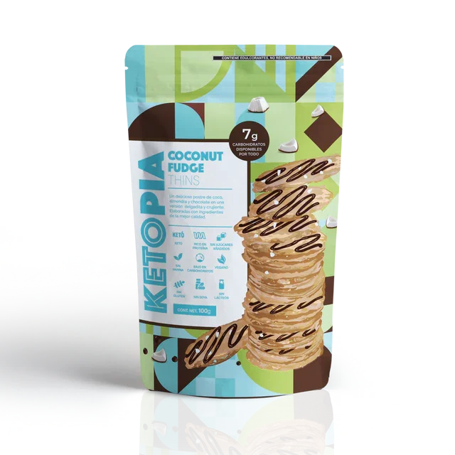 GALLETA KETO ALMOND THINS COCONUT FUDGE KETOPIA SECO