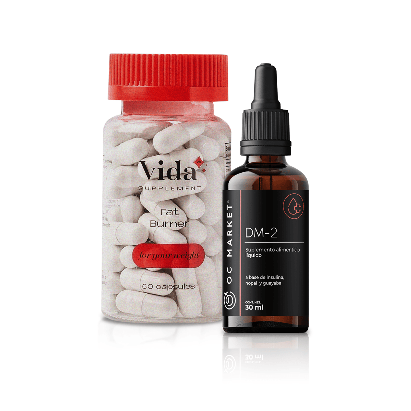 KIT OCM FAT BURNER (FAT BURNER 60 CAPS VIDA SUPPLEMENT, DM2 DIABETES) QUEMADOR - Oc Market