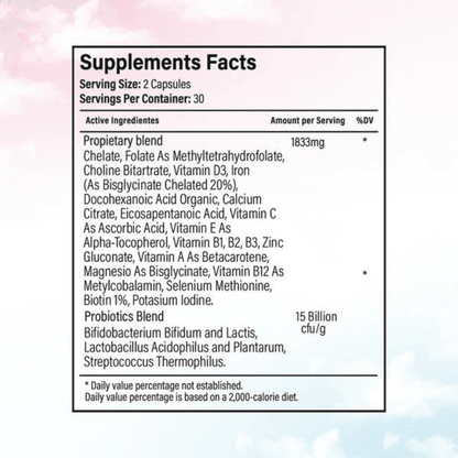 PRENATAL VITAMIN FOR YOUR BABY 60 CAPS VIDA SUPPLEMENT