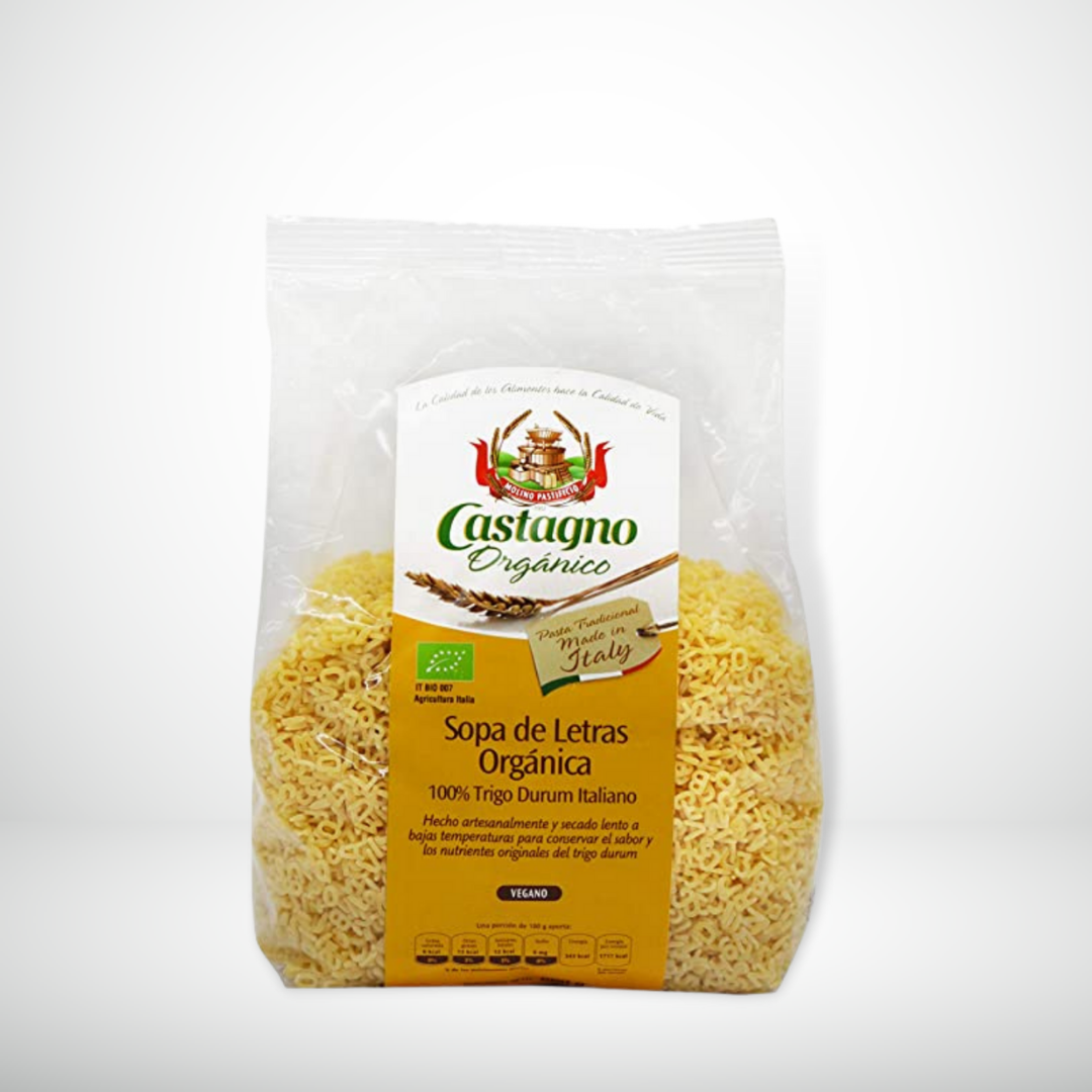 PASTA ORGANICA DE  TRIGO  ALFABETO 500 GR CASTAGNO