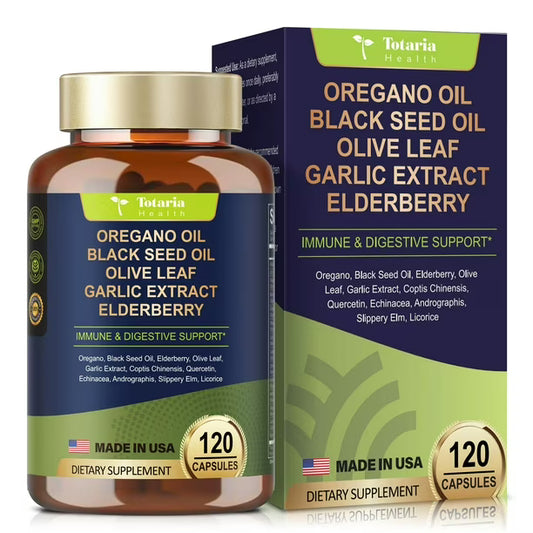 ACEITE DE OREGANO MAS AJO, ELDEBERRY Y BLACK SEED OIL 120 CAPSULAS