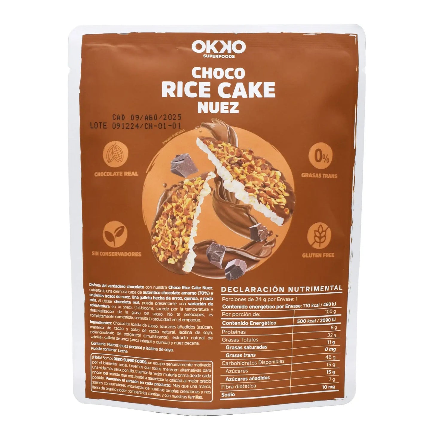 GALLETA DE CACAO Y NUEZ 28 GR OKKO