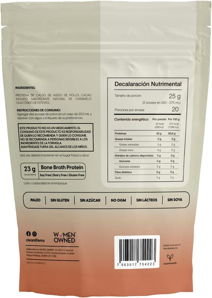 PROTEINA CLEAN BROTH CACAO CARAMELO 500 GRS