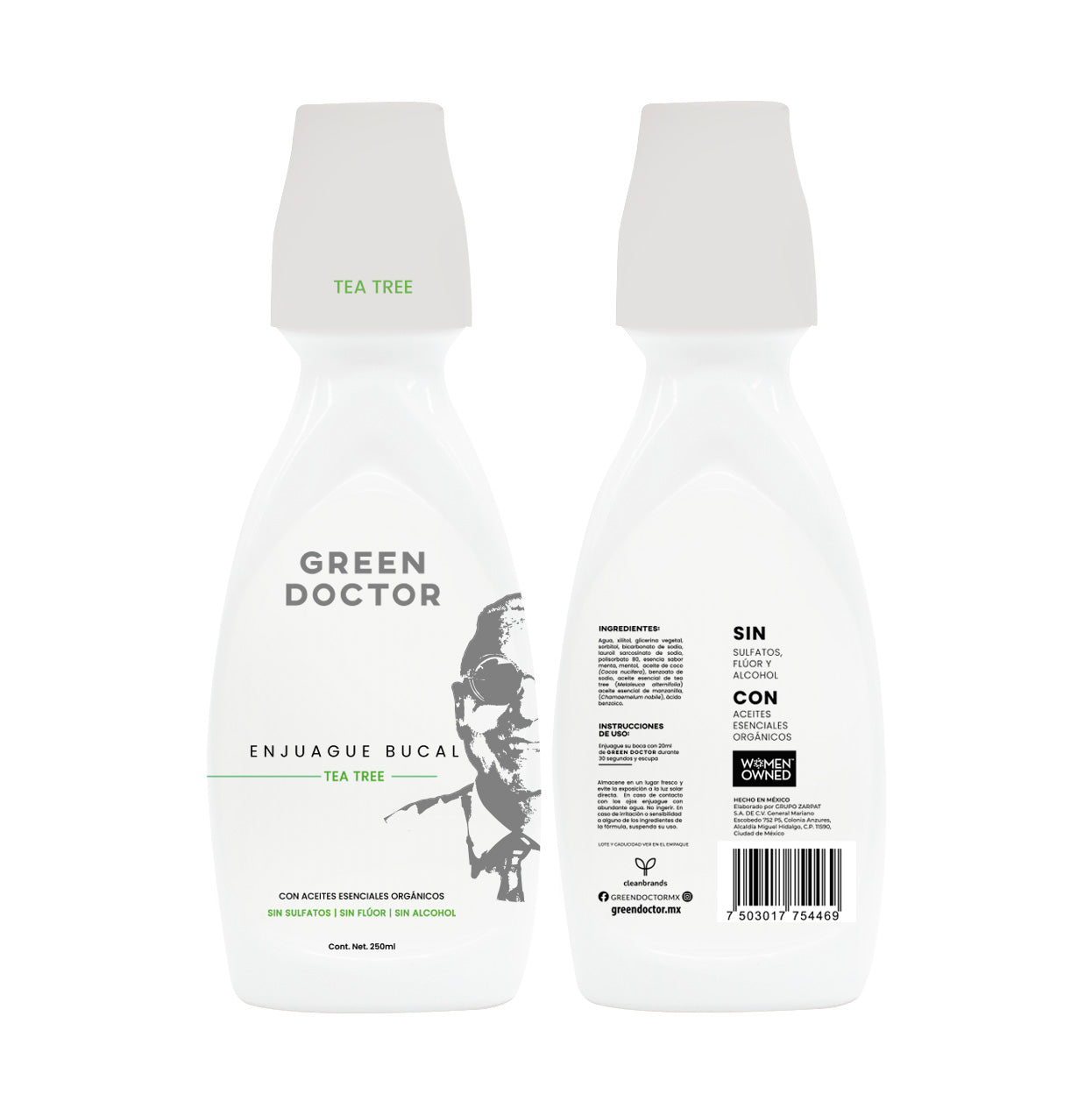 ENJUAGUE BUCAL FRESH TEA TREE GREEN DOCTOR 250 ML