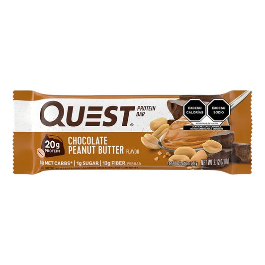 BARRA QUEST CHOCOLATE CON CREMA DE CACAHUATE 62 GR