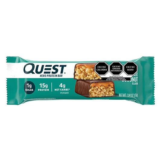 BARRA QUEST HERO SABOR A CHOCOLATE CON COCO 55 GR