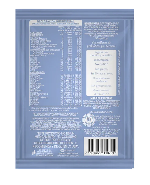 PROTEÍNA HABITS SACHETS DE VAINILLA 30.5 G