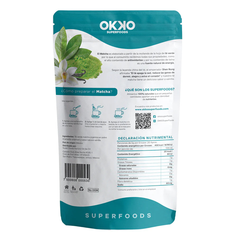 MATCHA VAINILLA 100 GR OKKO