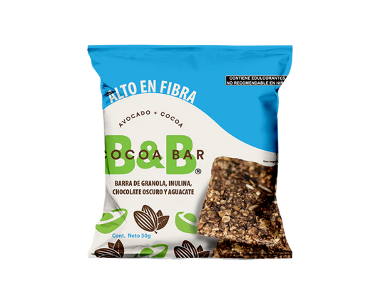BARRITA DE AGUACATE CON CHOCOLATE AMARGO ALTO EN FIBRA