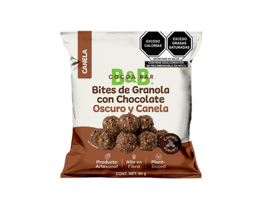 BITES DE GRANOLA CON CHOCOLATE OSCURO Y CANELA