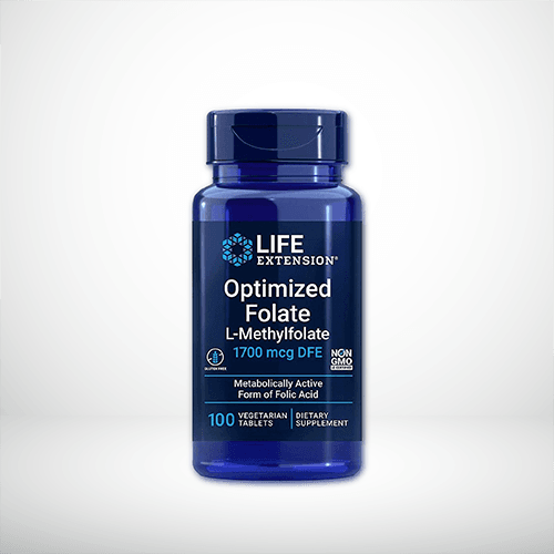 ACIDO FOLICO 1700MCG 100 CAPS LIFE EXTENSION L-METIFOLATO FOLATO OPTIMIZADO