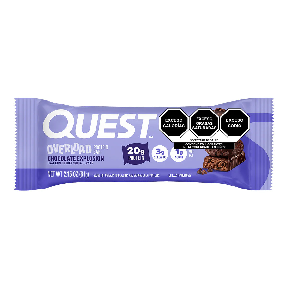 BARRA QUEST OVERLOAD EXPLOSION SABOR A CHOCOLATE 61 GR
