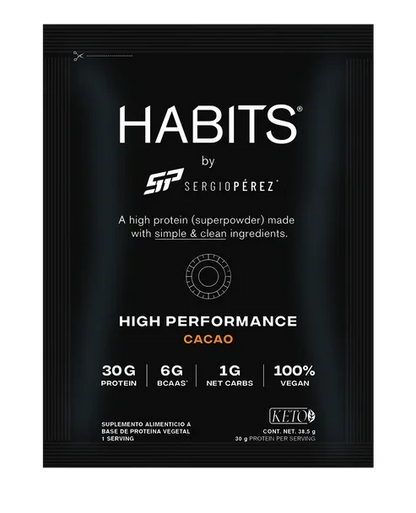 PROTEÍNA HABITS HIGH PERFORMANCE SACHETS DE CACAO 39.5 G