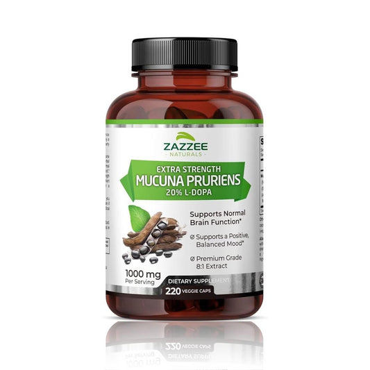 DOPA MUCUNA EXTRA FUERTE 1000MG / 220 CAPS ZAZZEE NATURALS