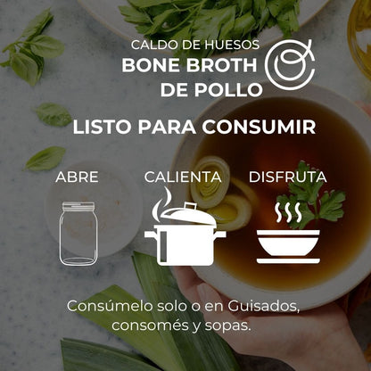 BONE BROTH DE POLLO 500 ML · ENVÍO EXCLUSIVO EN CDMX ·