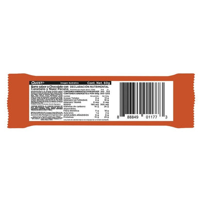BARRA QUEST HERO CRISPY CHOCOLATE CON CARAMELO Y NUEZ PECANA 52GR - Oc Market