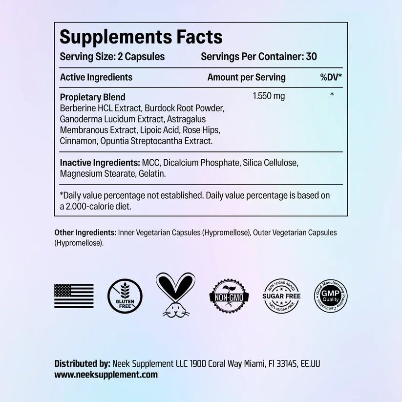 BERBERINA 60 CAPSULAS NEEK POST FERTILIDAD - Oc Market