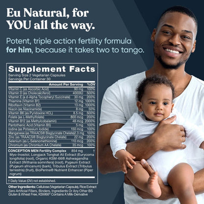 CONCEPTION MEN ZINC & FOLATE FERTILIDAD 60 CAPS EU NATURAL - Oc Market