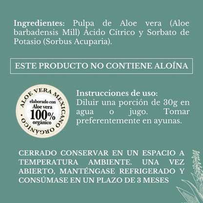 PULPA NATURAL DE ALOE VERA 750 Grs BOUTIQUE HERBAL