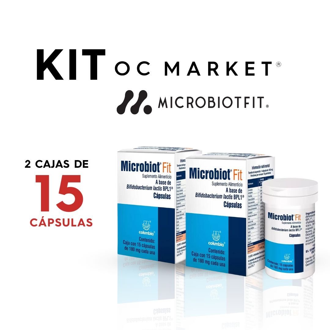 KIT PAQUETE DE MICROBIOT FIT /BIFIDOBACTERIUM LACTIS BPL1 15CAPS COLUMBIA, BACTERIA - Oc Market