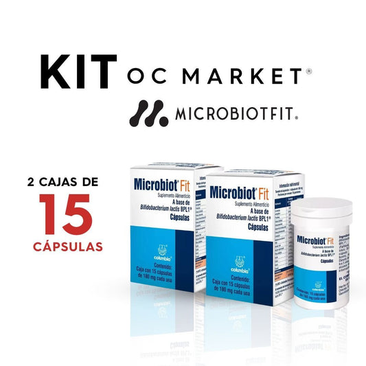 KIT PAQUETE DE MICROBIOT FIT /BIFIDOBACTERIUM LACTIS BPL1 15CAPS COLUMBIA, BACTERIA - Oc Market