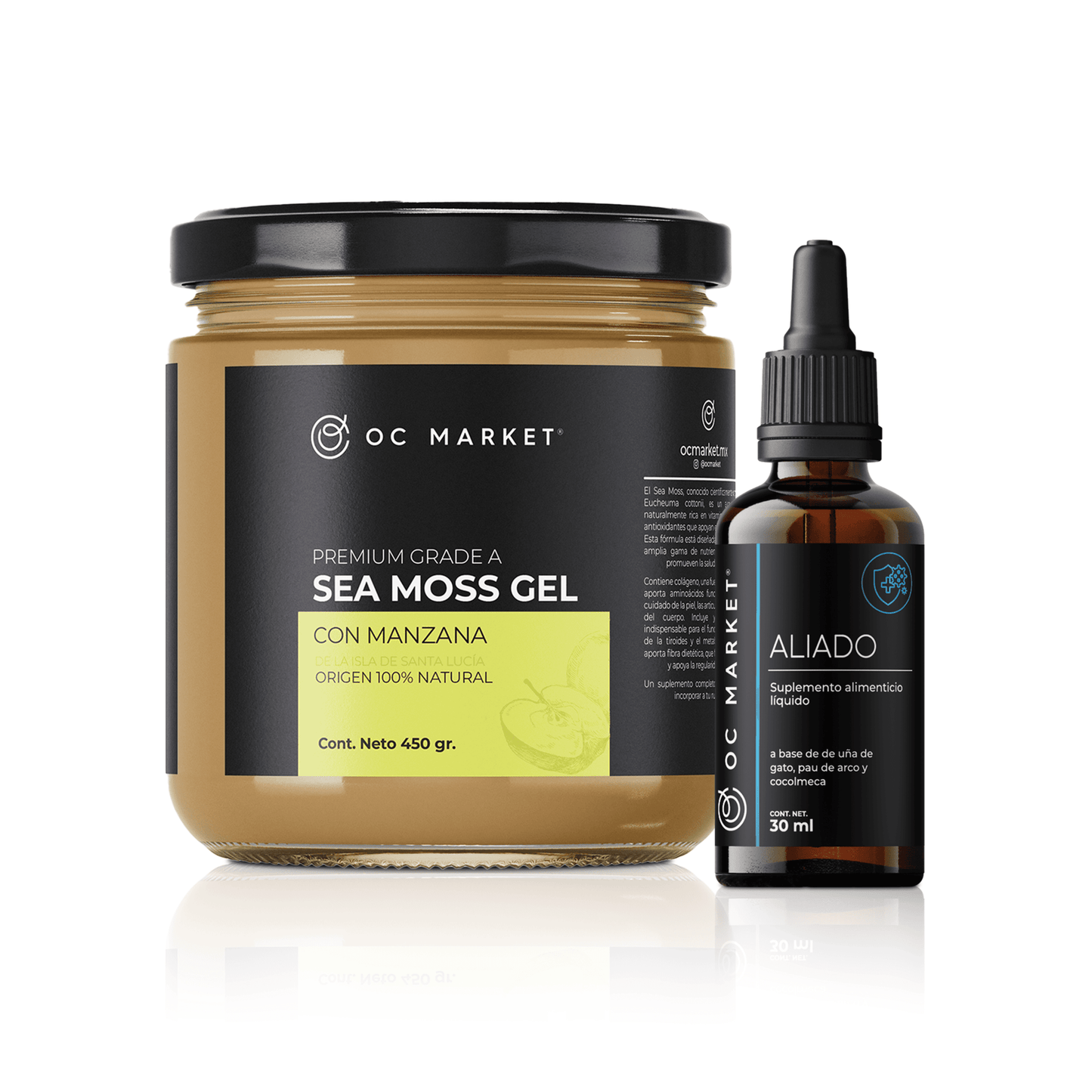 KIT REFUERZO INMUNOLOGICO ( SEA MOSS SABOR MANZANA 16 OZ, ALIADO SISTEMA INMUNE) - Oc Market