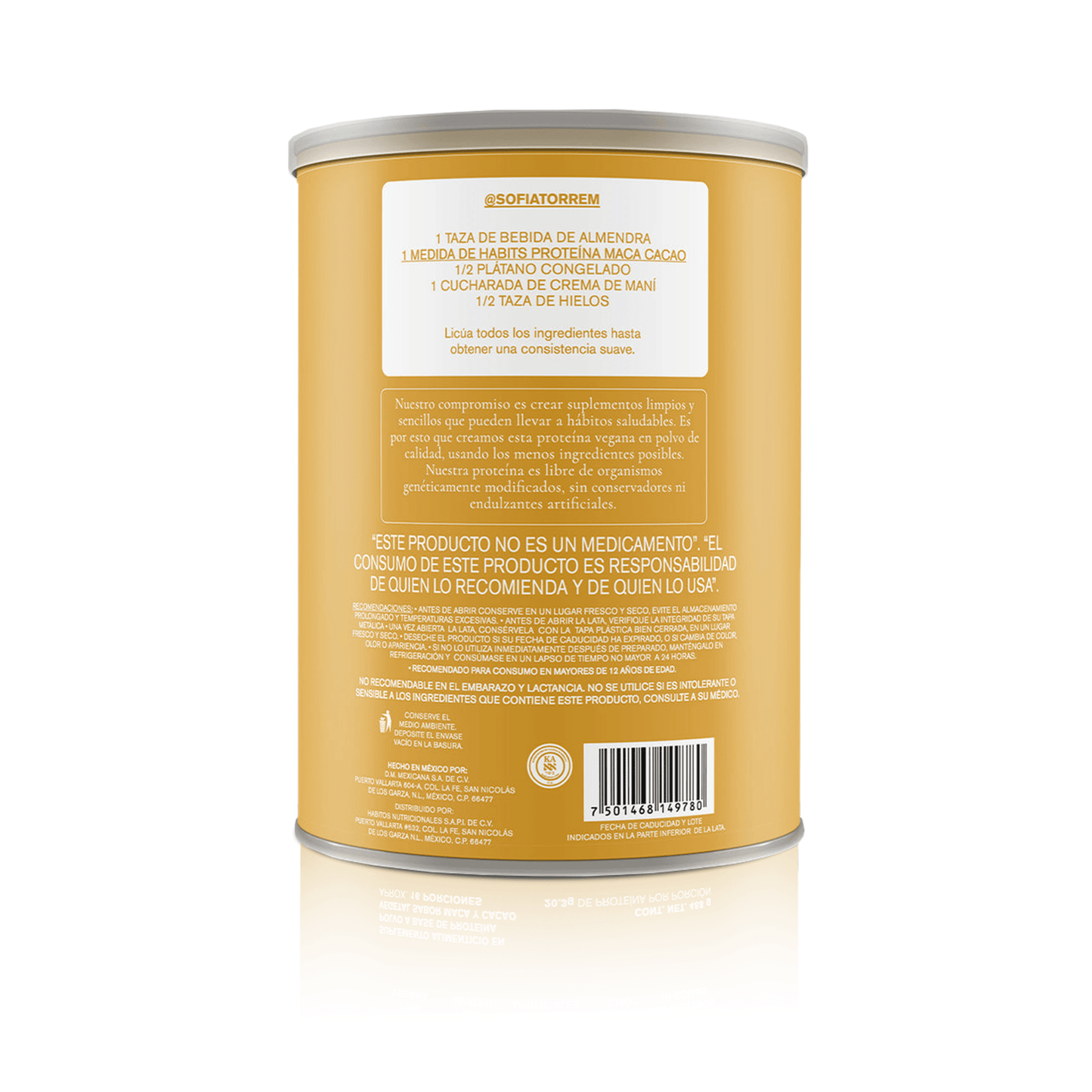 PROTEÍNA HABITS PROBIÓTICOS + SUPERFOOD MACA CACAO 488 G - Oc Market