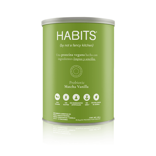 PROTEÍNA HABITS PROBIÓTICOS + SUPERFOODS MATCHA - VAINILLA 488 G - Oc Market