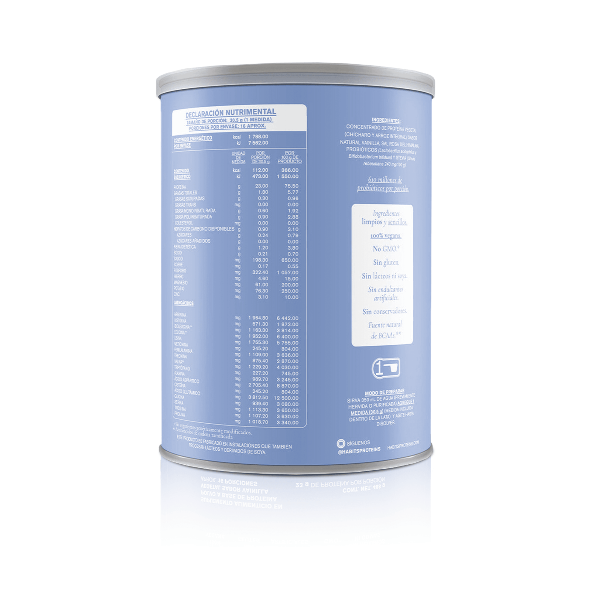 PROTEÍNA HABITS PROBIÓTICOS VAINILLA 488 G - Oc Market