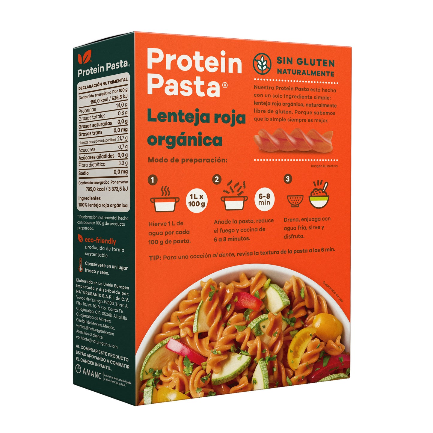 PASTA FUSILLI LENTEJA ROJA ORGANICO 250 GR