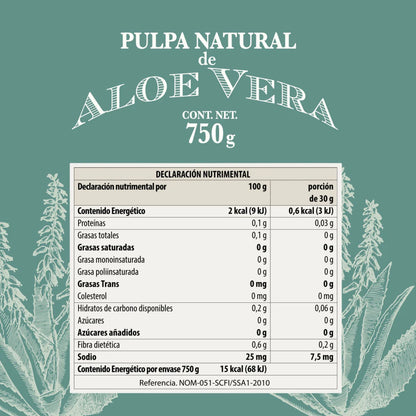 PULPA NATURAL DE ALOE VERA 750 Grs BOUTIQUE HERBAL